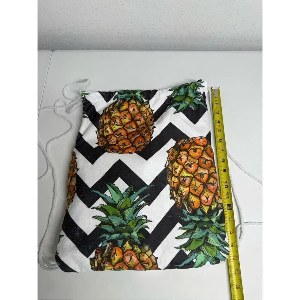 Hawaiian Beach Towel  2-in-1 Towel & Backpack Pineapple Print Towel Size 28”X58”